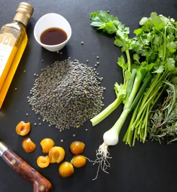 Ingrédients sur une table