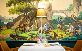 Table dressée pour 2 couverts © hotel Huchette©Christophe FOUQUIN