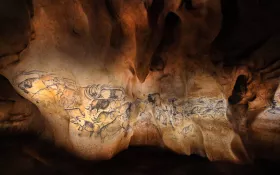 Panneaux des Lions © Patrick Aventurier - Grotte Chauvet 2 Ardèche