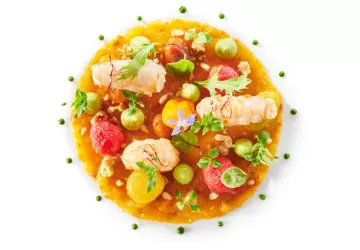 Langoustine et tomates acidulées