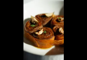 Langue de Veau, patates douces, piment et capres