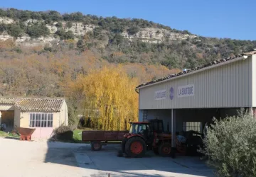 Vue extérieure de la distillerie en automne